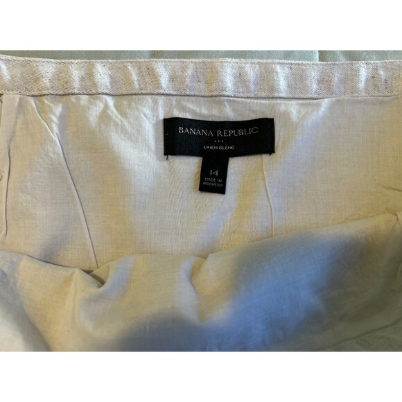 New Banana Republic Women Oatmeal Linen Blend Pencil Lined Career Skirt Sz. 14 C - Picture 5 of 7